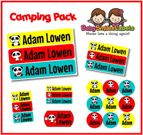 Panda Love Camp Labels Pack