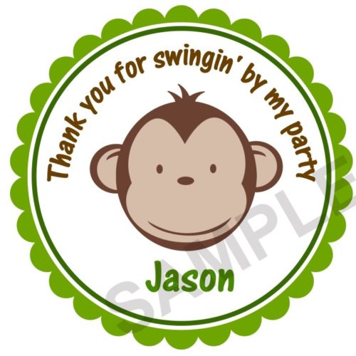 Mod Monkey Personalized Stickers